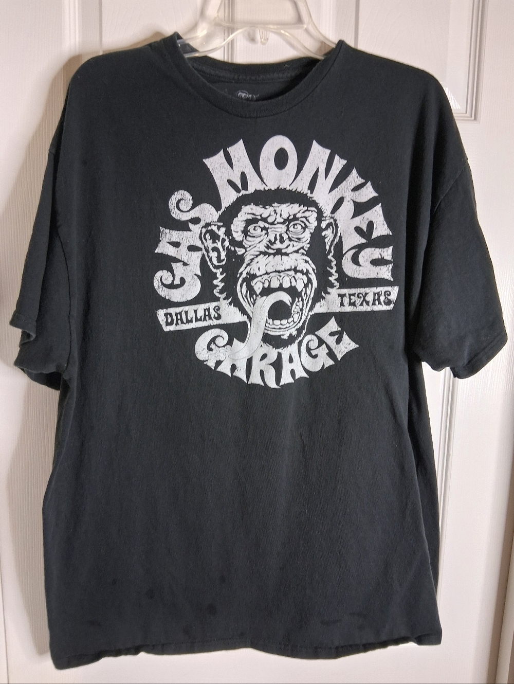 Distressed Gas Monkey Garage Black Graphic Tee Dallas Texas SZ XXL